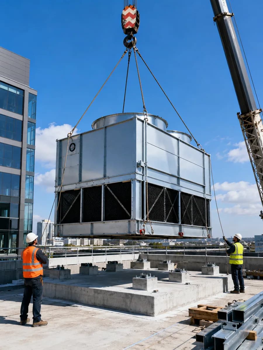 CH5 professional cooling tower installation in progress